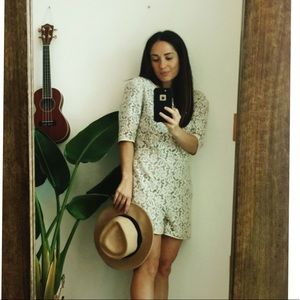 Authentic BCBG Ivory Lace Romper